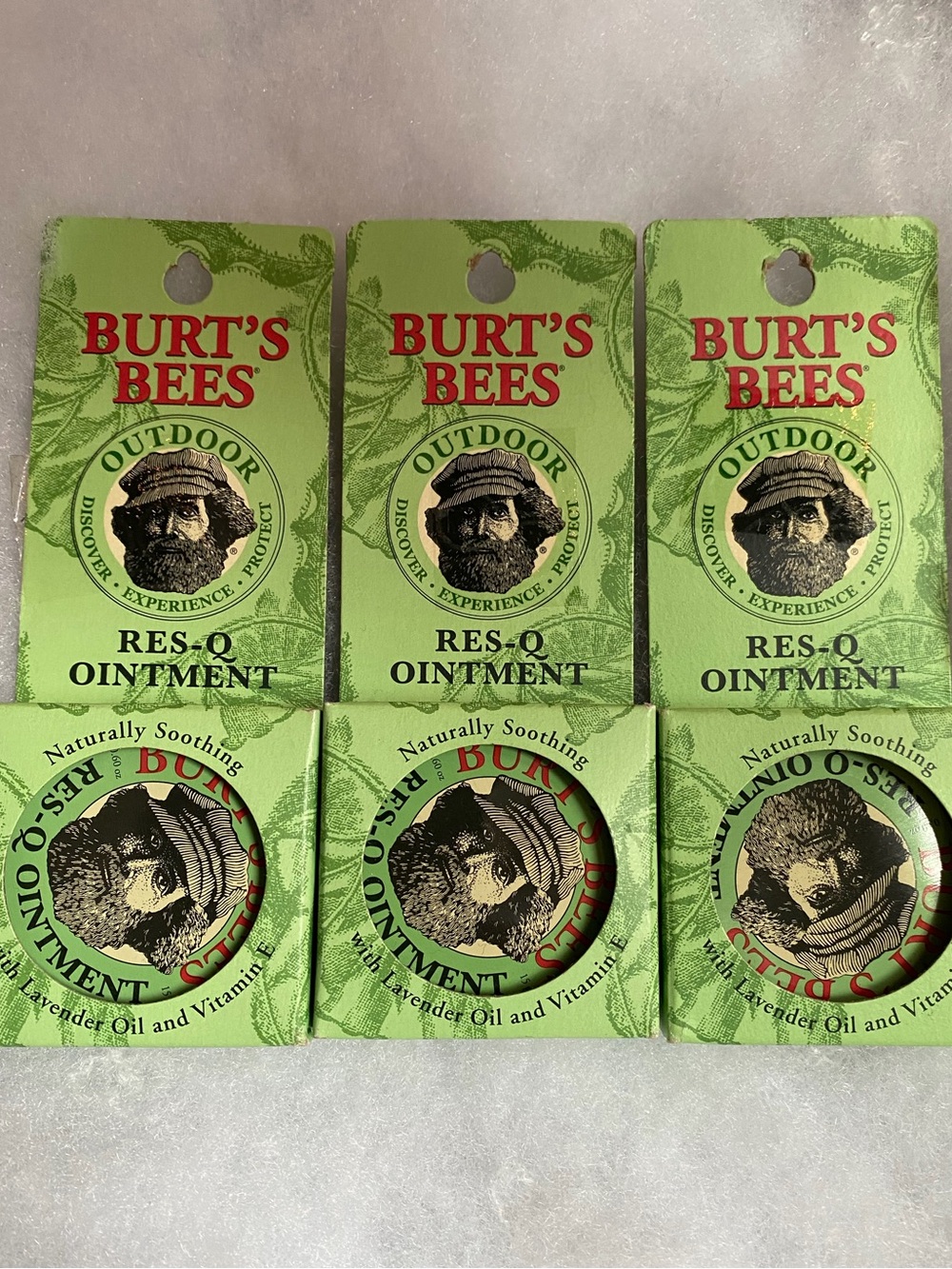 (3) Burt's Bees Res-Q Soothing Ointment Tins- 100% Natural